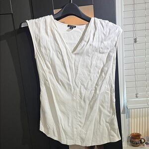 Ann Taylor Cream Sleeveless Blouse